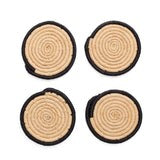 Dark Gray Ring Raffia Coasters