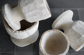 Rustic Teak Urns Large