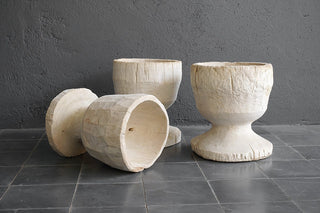 Rustic Teak Urns