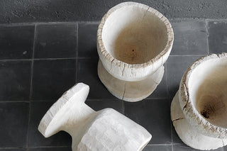 Rustic Teak Urns