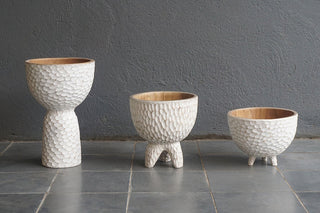 Assorted Carved Bubble Teak Bowl