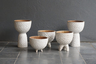 Assorted Carved Bubble Teak Bowl