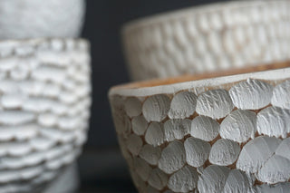 Assorted Carved Bubble Teak Bowl