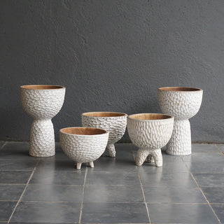 Assorted Carved Bubble Teak Bowl