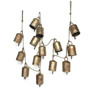 14 Pc Festival Bell Garland Burnished Gold Finish