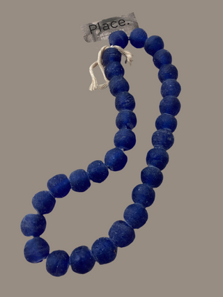 Recycled Glass Beads Blue Med