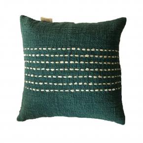 Cotton Stitch Pillow, Green