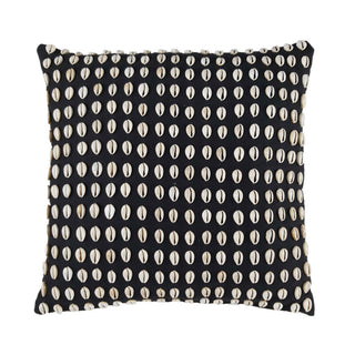 Linen Cowrie Pillow, Black