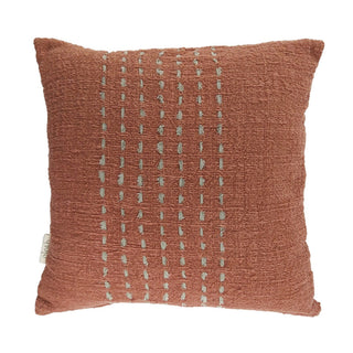 Cotton Stitch Pillow, Clay