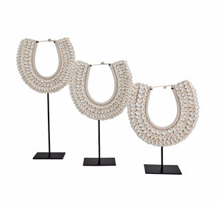 White Shell Necklace with Stand - Lg
