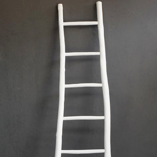 Teak Branch Towel Ladder - Ducco White